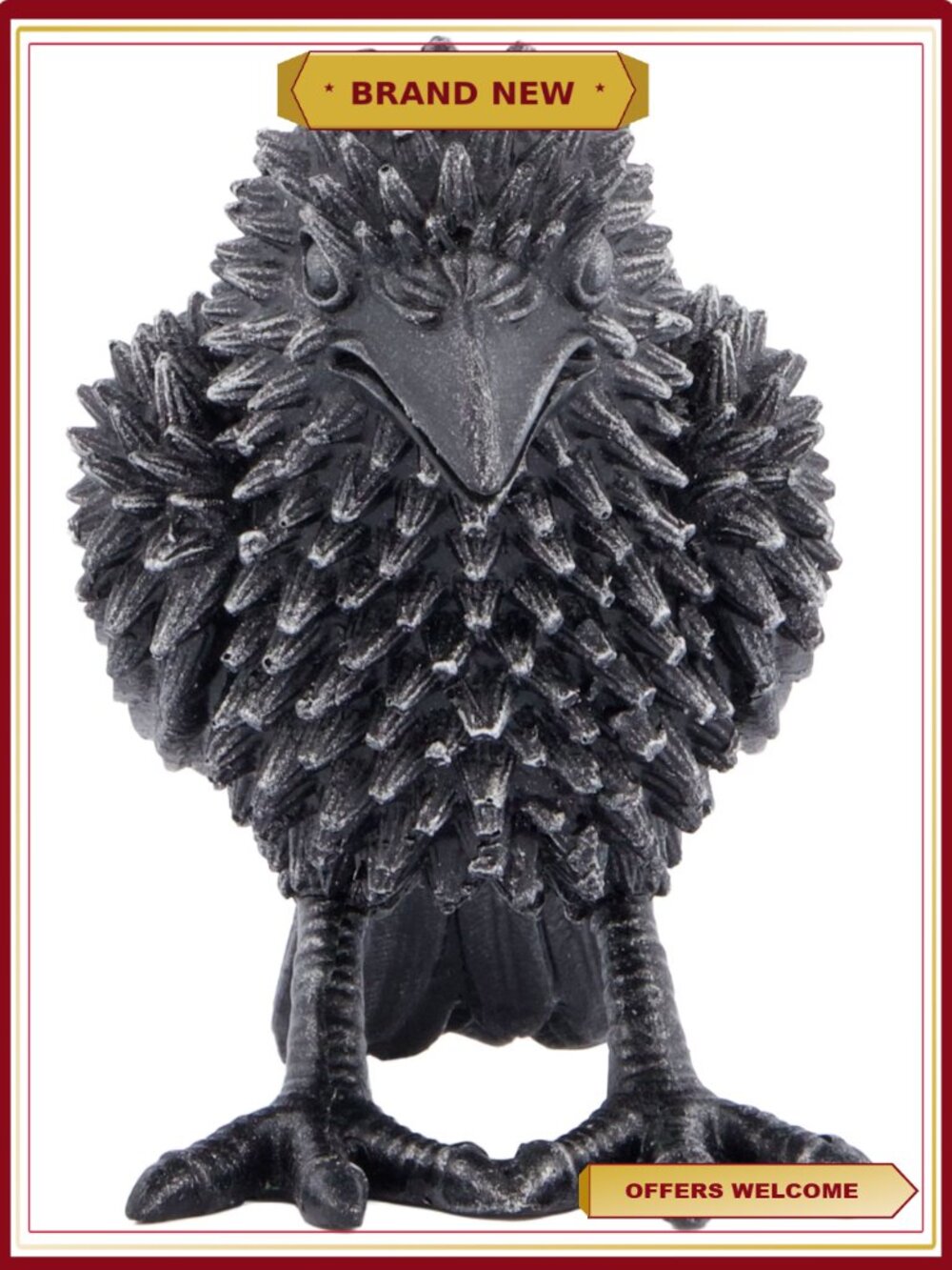 Resin Raven Halloween Decoration Sits Eerie Gothic Mantel Bookshelf